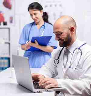 Medical professionals working