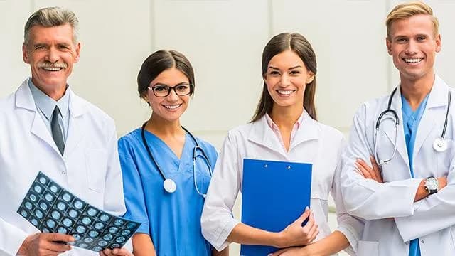 Medical professionals working
