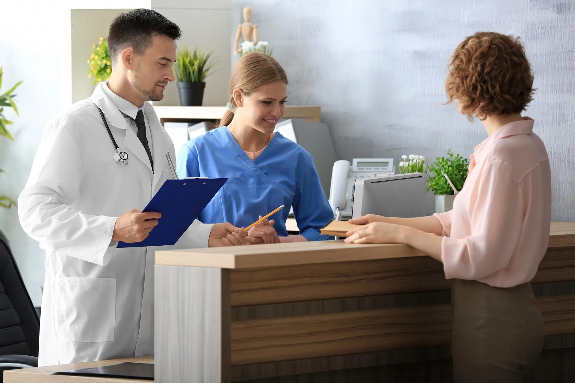 Medical professionals working